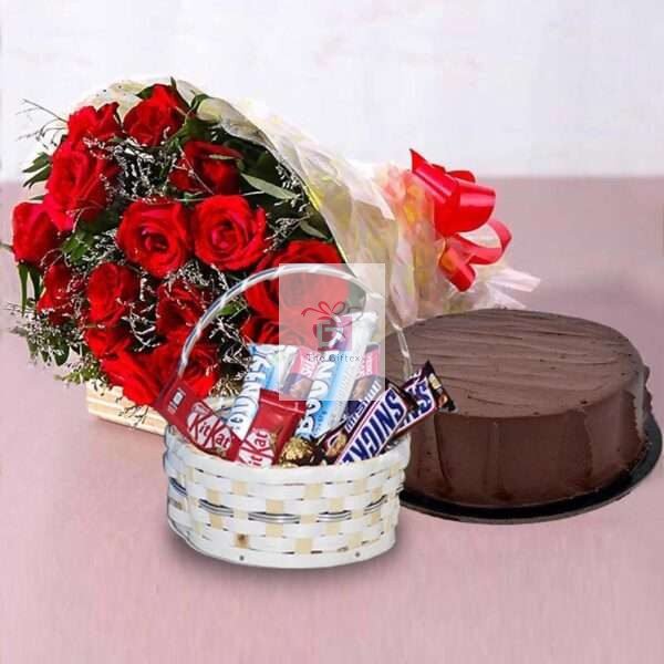 Cake-and-Bouquet-with-Chocolate-Basket-Gifts-Online-in-Pakistan