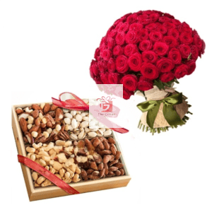 dry fruit with flower bouquet