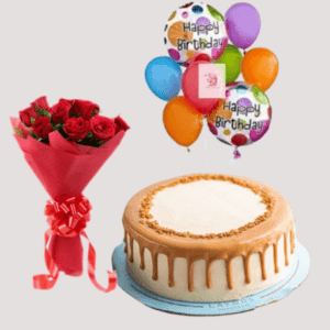 lotus cake , flower bouquet and balloons delivery in pakistan