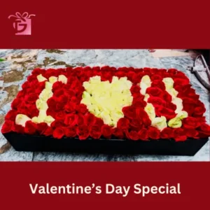 I love u flower box for valentine day gifts