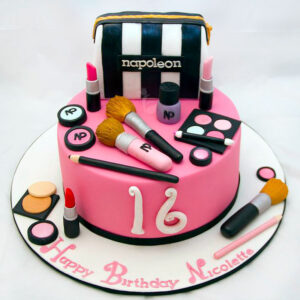 makeup theme cake