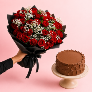 Royal Flower & Cake Combo