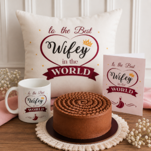 the Best Wifey , MUG , CUSHION CAKE AND CARD DELIVERY IN PAKISTAN