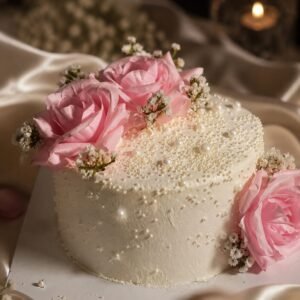 floral cream cake
